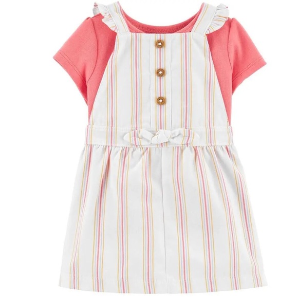 Baby Girls Carter's 2 Pc Striped Skirtall & T-shirt Set - Picture 2 of 6